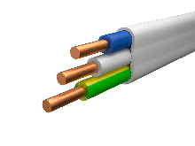 Провод ПУНП 3х1,5 бел. (Калужский кабельный 
завод)