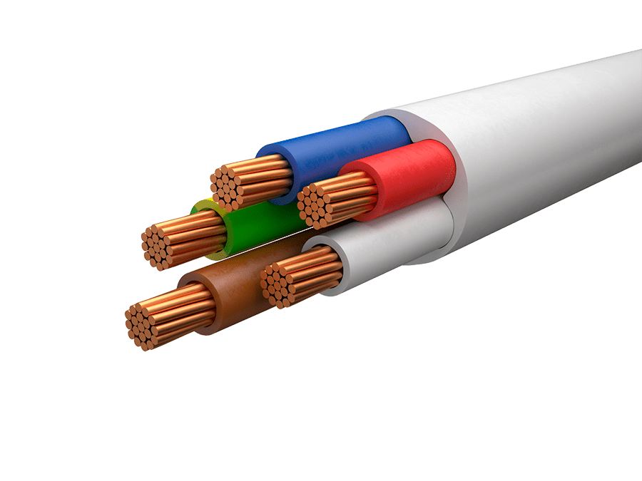 Провод ПВС 5х1,5 белый