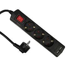 Удлинитель с USB 3 гнезда 2м, 16А/3,6кW с з/к, ПВС
3х1,5 черный ETP