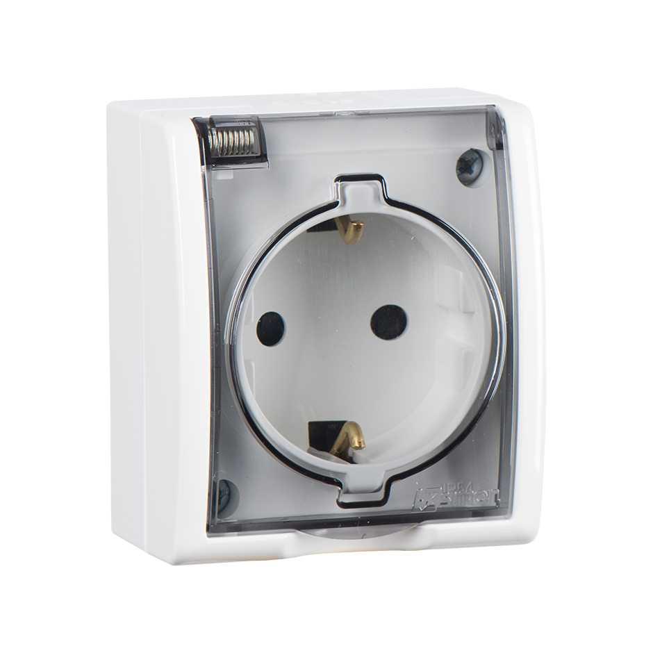 1594445-030 Розетка IP54 с крышкой и заземлением
Schuko 2Р+Е 16A 250В~ белого цвета Aqua