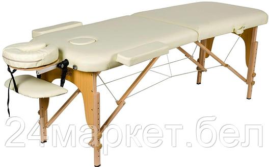 Массажный стол Atlas Sport складной 2-с 60 см деревянный + сумка в подарок (бежевый), фото 2