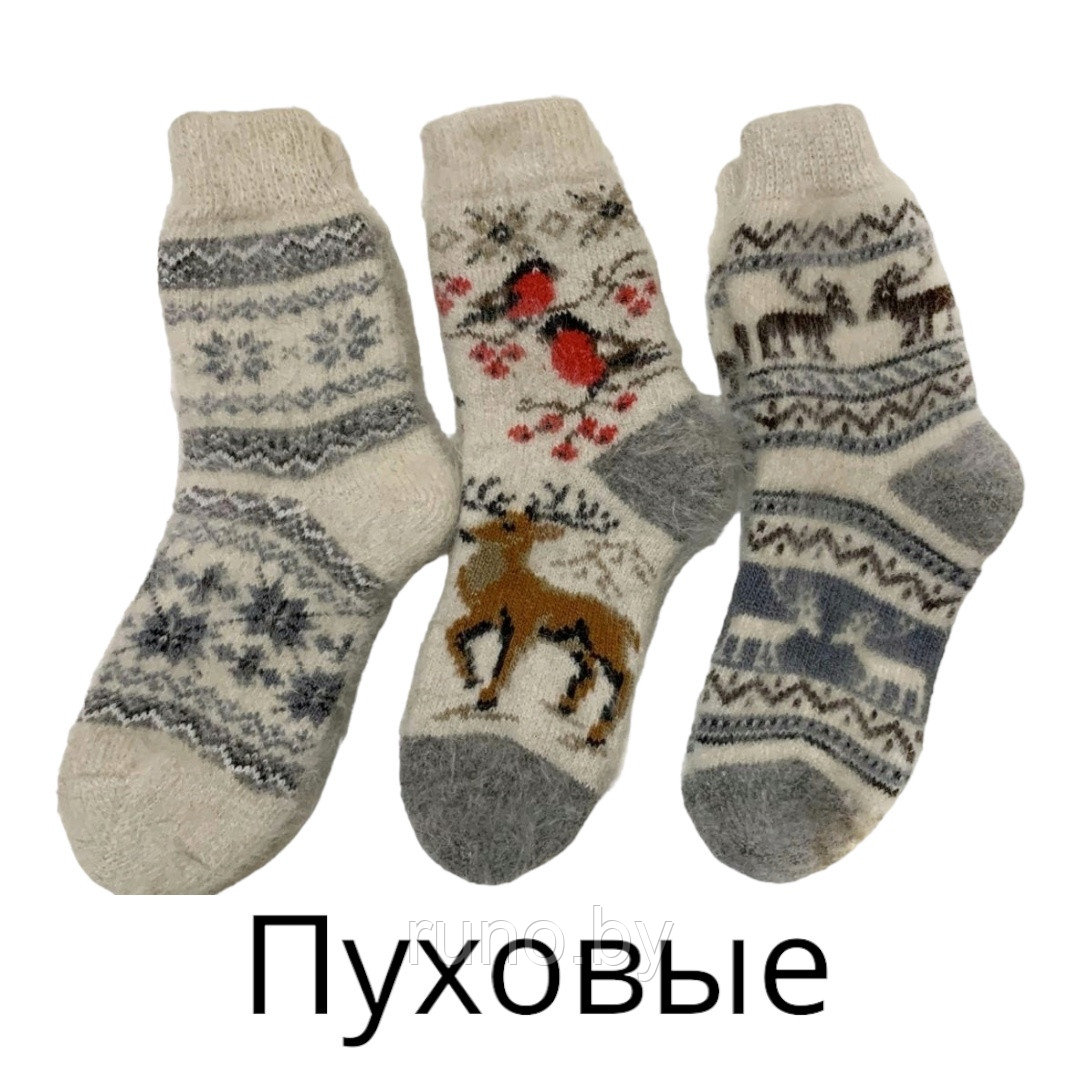 Женские носки пуховые теплые вязаные (козий пух) - фото 1 - id-p69756816