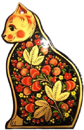 Доска разделочная деревянная сувенирная 180*300 мм, «Кошка-2», с росписью - фото 2 - id-p203781728