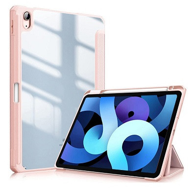 Защитный чехол книжка Acrylic TPU Case с креплением для стилуса розовый для Apple iPad Air (2020) - фото 1 - id-p207060216