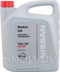 Моторное масло Nissan 5W30 MOTOR OIL FS A5/B5 5L