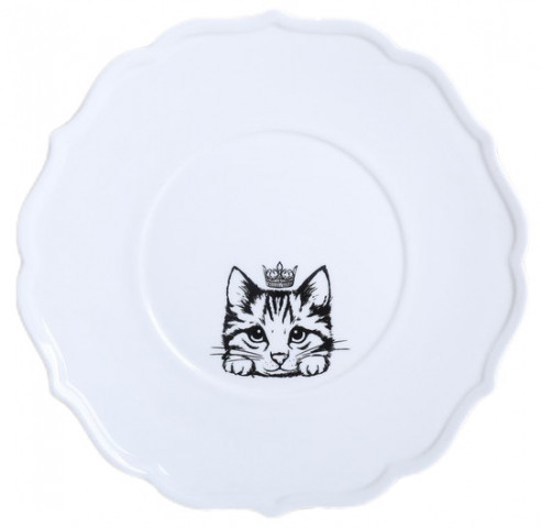 Тарелка керамическая «Классический стиль. Кошка» диаметр 20 см, белая - фото 1 - id-p203780269