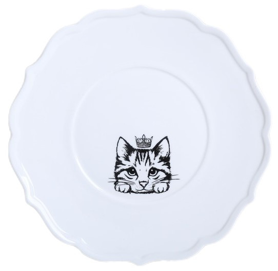 Тарелка керамическая «Классический стиль. Кошка» диаметр 20 см, белая - фото 2 - id-p203780269