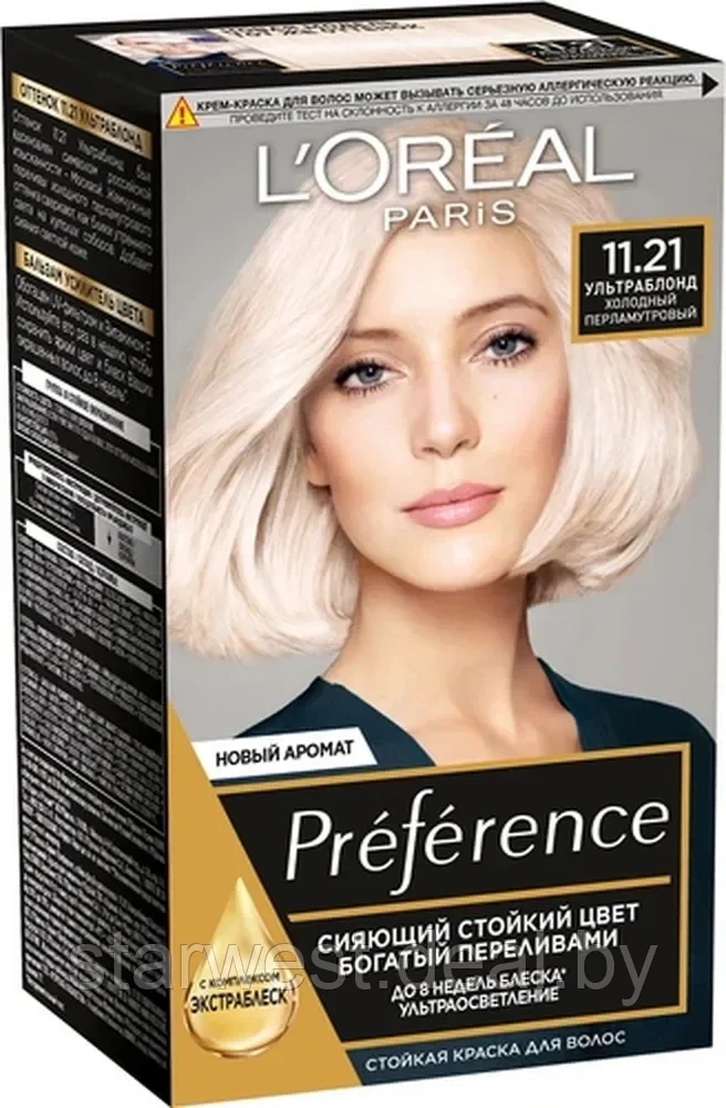 L'Oreal Paris Preference 11.21 Ультраблонд Холодный Перламутровый Крем-краска стойкая для окрашивания волос - фото 1 - id-p207082437