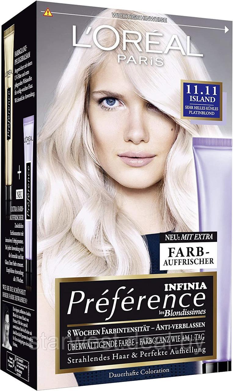 L'Oreal Paris Preference 11.11 Ультраблонд Холодный Пепельный Крем-краска стойкая для окрашивания волос - фото 2 - id-p207082439