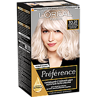 L'Oreal Paris Preference 10.21 Стокгольм Светло-Светло-Русый Перламутровый Осветляющий Крем-краска для волос