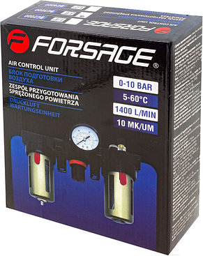 Блок подготовки воздуха с нижним расположением регулятора 3/8" FORSAGE F-BC3000, фото 2