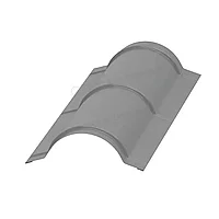 Металл Профиль Планка конька круглого R110х2000 NormanMP (ПЭ-01-9006-0.5)