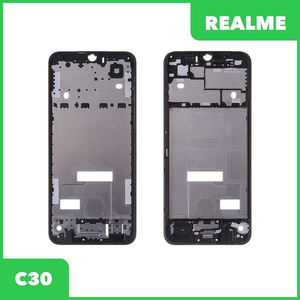 Рамка дисплея для телефона Realme C30 (черный) - фото 1 - id-p207109205