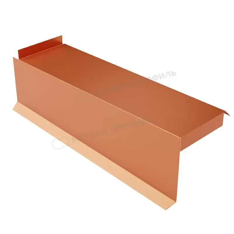 Металл Профиль Планка сегментная торцевая левая 350 мм (AGNETA-20-Copper\Copper-0.5) - фото 1 - id-p207095986