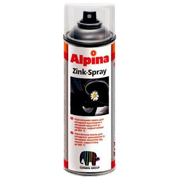Alpina «Spray Zink Seidenmatt» Эмаль акриловая аэрозольная.