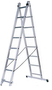 Двухсекционная лестница TARKO профессиональная размер с вылетом 4830х2830х700 мм 2 ряда по 10 ступеней - фото 1 - id-p207094392