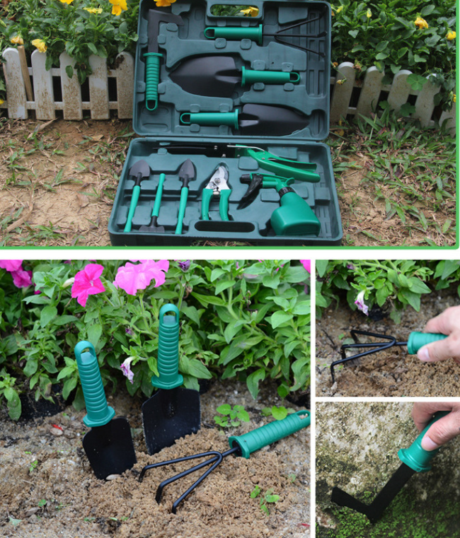 Набор садовых инструментов 10 в 1 / Инвентарь для сада и огорода в чемодане - фото 4 - id-p207112894