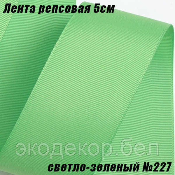 Лента репсовая 5см (18,29м). Светло-зеленый №227