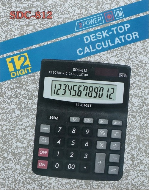 Калькулятор настольный 12-разрядный 812V 649362 - фото 2 - id-p207121167