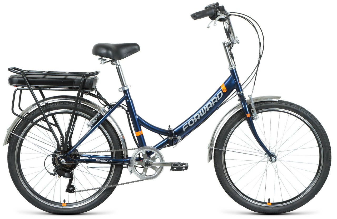 Электровелосипед Forward Riviera 24 E-250 2022 темно-синий - фото 2 - id-p207121486