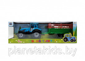 Музыкальный Синий трактор с домашними животными, игрушечный синий трактор арт. 0488-316CQ