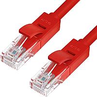 Greenconnect Патч-корд прямой 20.0m, UTP кат.5e, красный, позолоченные контакты, 24 AWG, литой,