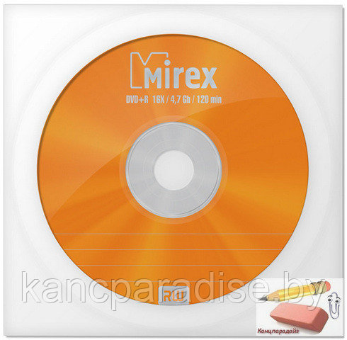 Диск DVD+R 4.7Gb 16x Mirex, в конверте, арт.UL130013A1C
