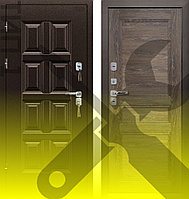 ПРОМЕТ "Винтер" (ТЕРМОРАЗРЫВ) Дуб Шале Морёный (А) (880мм Левая, УЦЕНКА ТИП 1) | Входная металлическая дверь