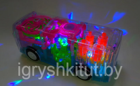 Игрушка прозрачный автобус с шестеренками, свет, звук - фото 9 - id-p207129565