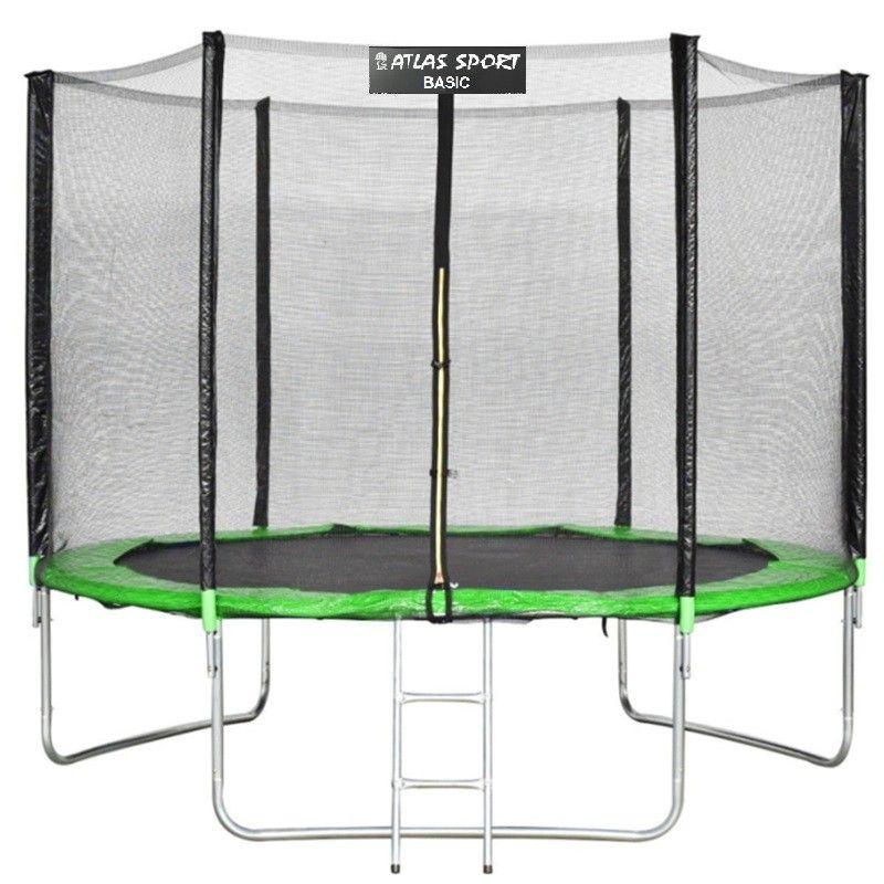 Батут Atlas Sport 312 см (10ft) BASIC с лестницей GREEN