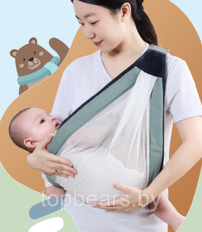 Слинг - переноска для малыша Baby Sling / Эрго - рюкзак через плечо от 0 месяцев - фото 4 - id-p207133069