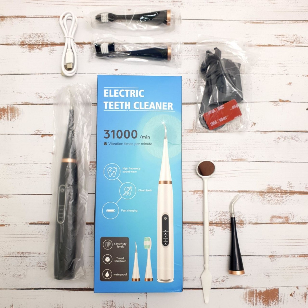 Портативная ультразвуковая зубная щетка - скайлер Electric Teeth Cleaner 31000/min (чистка зубов, удаление - фото 9 - id-p207134921