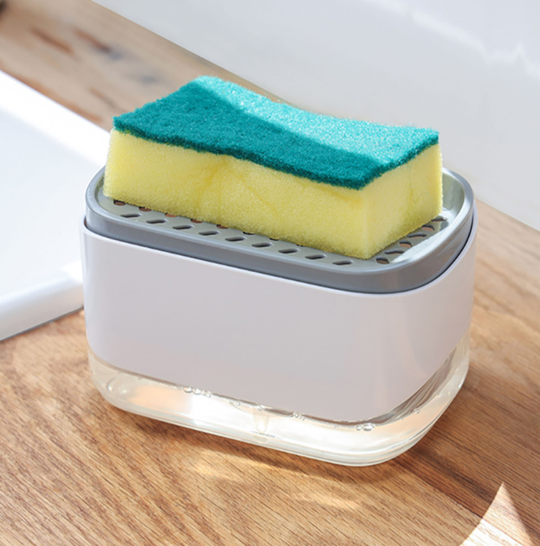Диспенсер для моющего средства и губки Soap Dispenser / Дозатор на кухню с губкой 2в1 - фото 2 - id-p207134926
