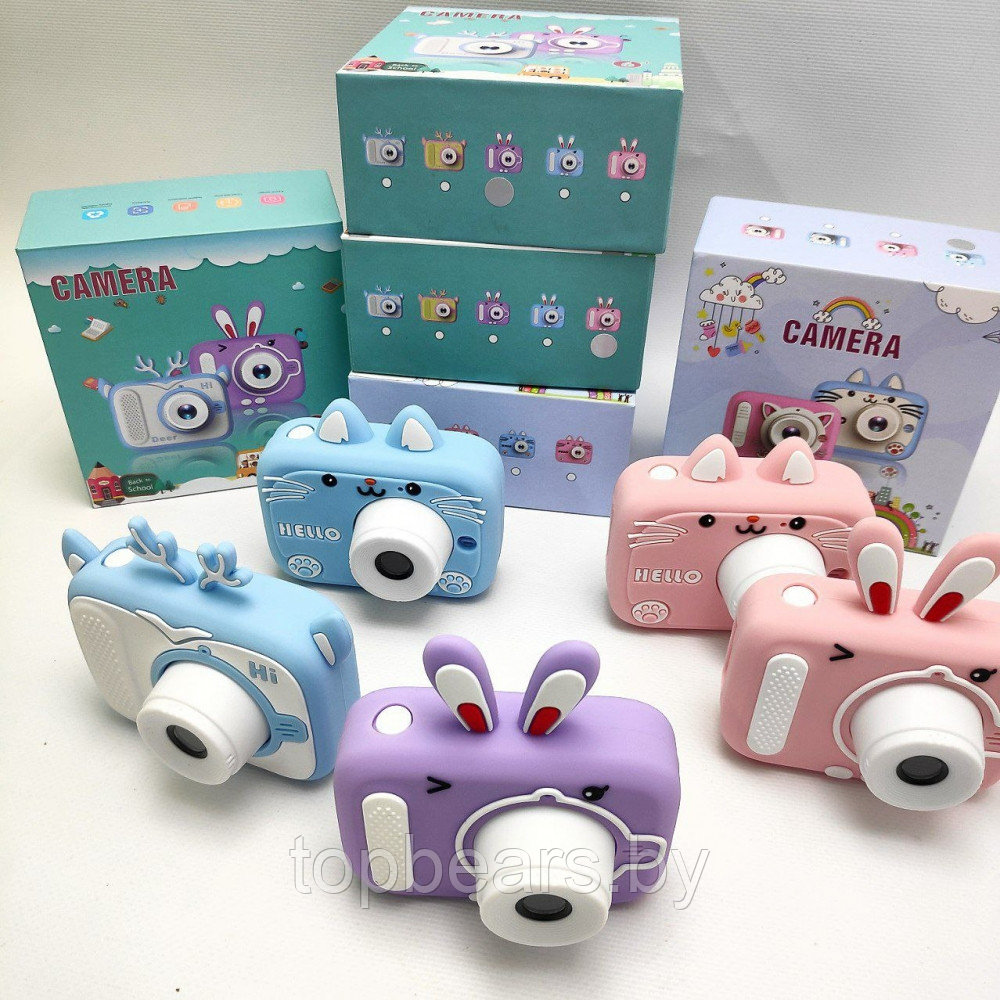 Детский цифровой мини фотоаппарат Childrens fun Camera (экран 2 дюйма, фото, видео, 5 встроенных игр) Розовый - фото 9 - id-p207133084