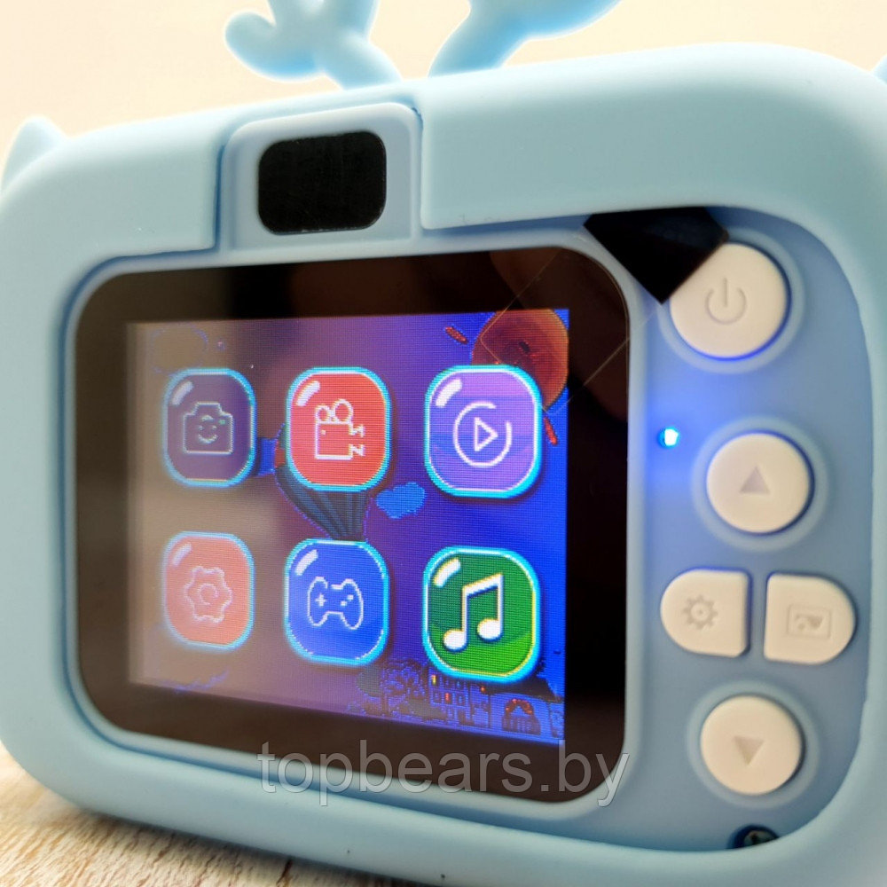 Детский цифровой мини фотоаппарат Childrens fun Camera (экран 2 дюйма, фото, видео, 5 встроенных игр) Розовый - фото 7 - id-p207133084