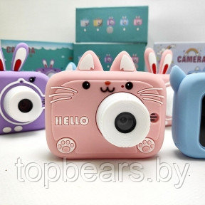 Детский цифровой мини фотоаппарат Childrens fun Camera (экран 2 дюйма, фото, видео, 5 встроенных игр) Розовый - фото 1 - id-p207133086