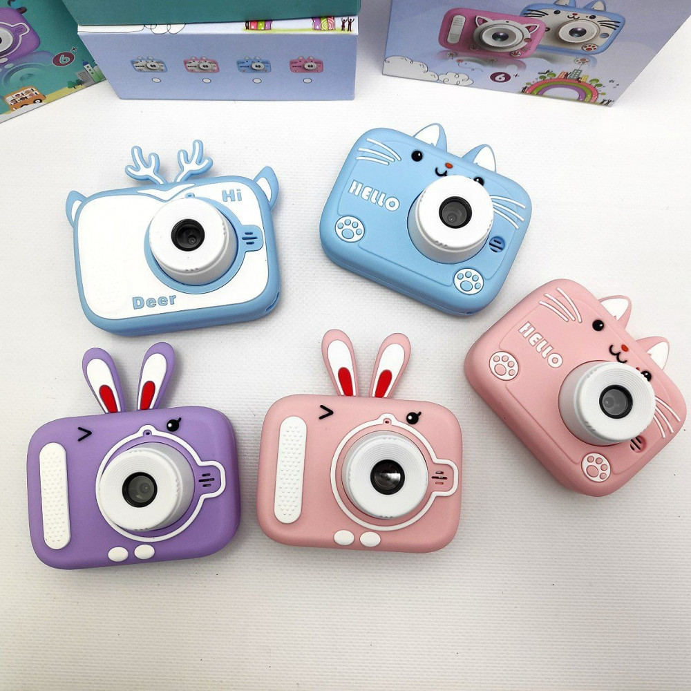 Детский цифровой мини фотоаппарат Childrens fun Camera (экран 2 дюйма, фото, видео, 5 встроенных игр) Розовый - фото 7 - id-p207134946