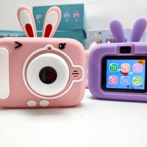 Детский цифровой мини фотоаппарат Childrens fun Camera (экран 2 дюйма, фото, видео, 5 встроенных игр) Розовый - фото 1 - id-p207134947
