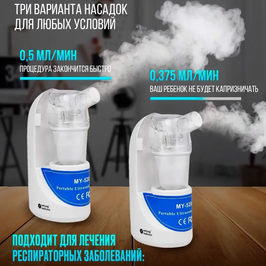 Портативный ультразвуковой небулайзер Ultrasonic Nebulizer MY-520A - фото 4 - id-p207134951