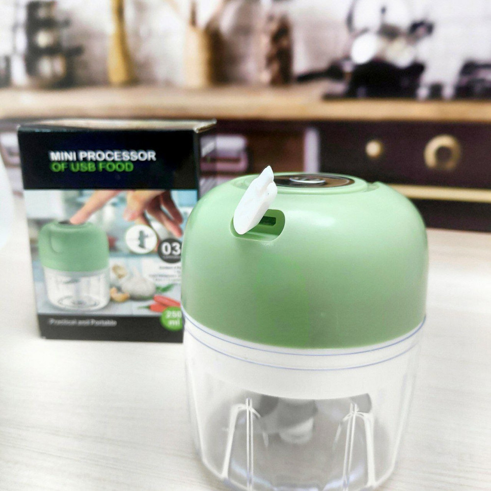 Портативный мини измельчитель для кухни Mini processor of USB FOOD 250 ml - фото 9 - id-p207134903