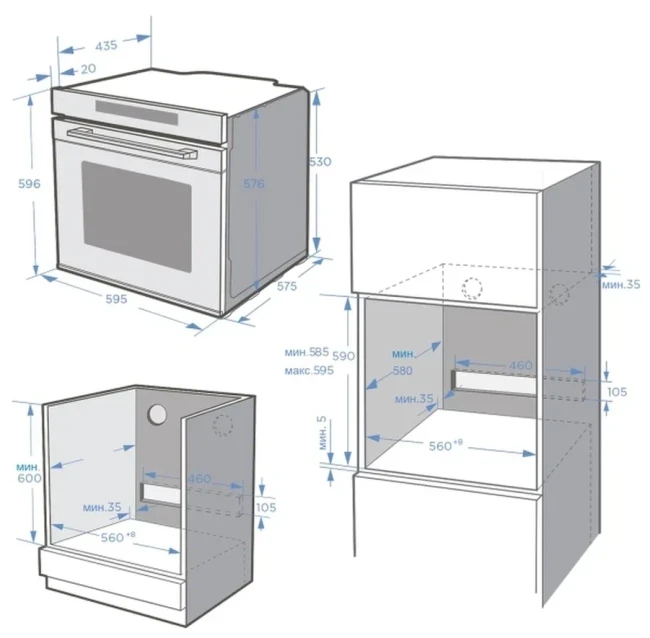 Электрический духовой шкаф Midea MO57103GB - фото 2 - id-p188694130