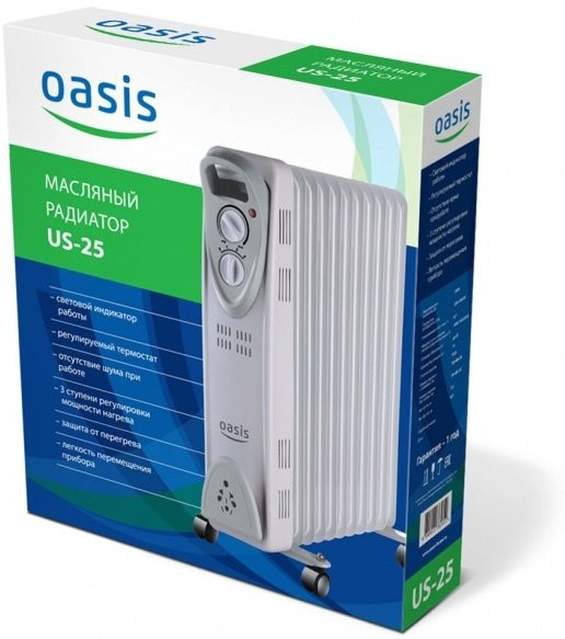 Масляный радиатор Oasis US-25 - фото 2 - id-p207133444