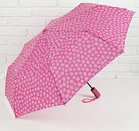 Зонт полуавтоматический «Незабудки», 3 сложения, 8 спиц, R = 55 см, цвет розовый