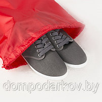 Мешок для обуви на шнурке, 1 отдел, цвет красный, фото 6