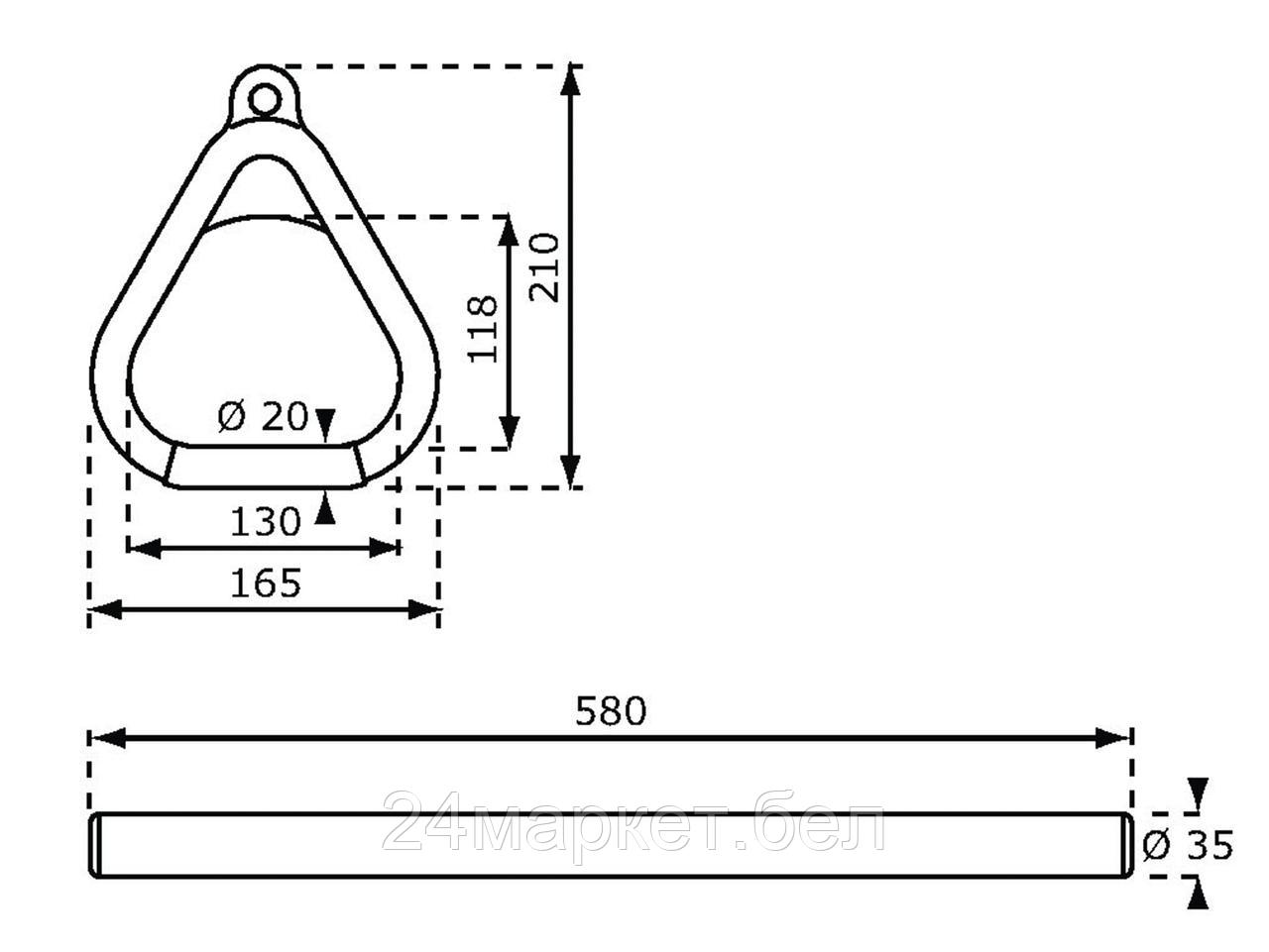 Деревянная трапеция с пластмассовыми кольцами, KBT, PP, КРАСНЫЙ Ring Trapeze KBT 220.001.001.001 - фото 3 - id-p207127325