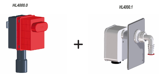 Встраиваемый сифонный блок для подключения 1-ой стиральной, посудомоечной или сушильной машины (Австрия)