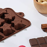 Форма для льда и шоколада Доляна «Звездочёт», 20,5×10,5×1,5 см, 15 ячеек, фото 3