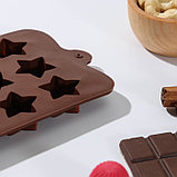 Форма для льда и шоколада Доляна «Звездочёт», 20,5×10,5×1,5 см, 15 ячеек, фото 5