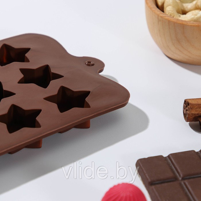 Форма для льда и шоколада Доляна «Звездочёт», 20,5×10,5×1,5 см, 15 ячеек - фото 5 - id-p146430049