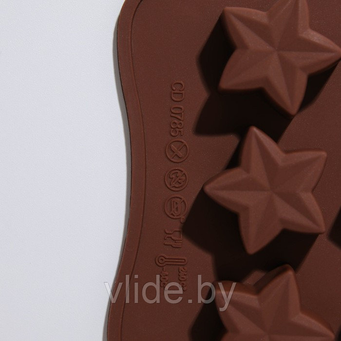 Форма для льда и шоколада Доляна «Звездочёт», 20,5×10,5×1,5 см, 15 ячеек - фото 4 - id-p146430049